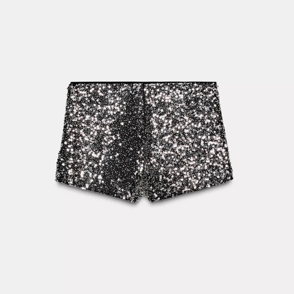 Zara SEQUIN MINI SHORTS - Picture 14 of 14